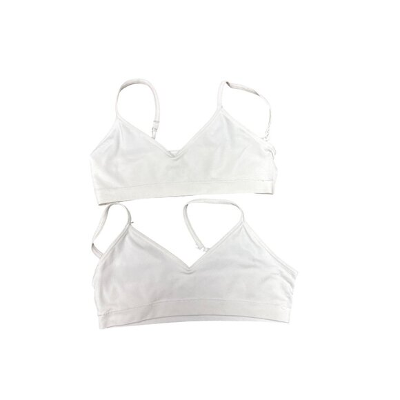 Hanes Soft White Nylon Spandex Training Bras Comfort Fit Set Of 2 Small - Picture 1 of 3